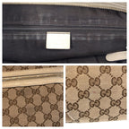 Gucci Beige Ivory Gold Hardware GG Canvas Leather Shoulder Bag Messenger — view 5