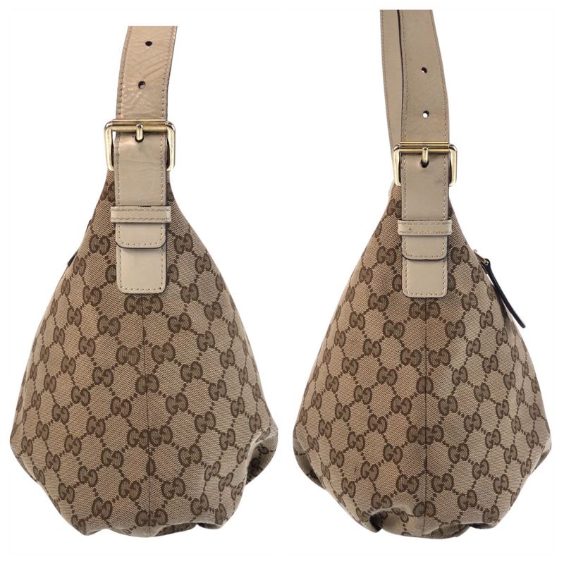 Gucci Beige Ivory Gold Hardware GG Canvas Leather Shoulder Bag Messenger — view 8