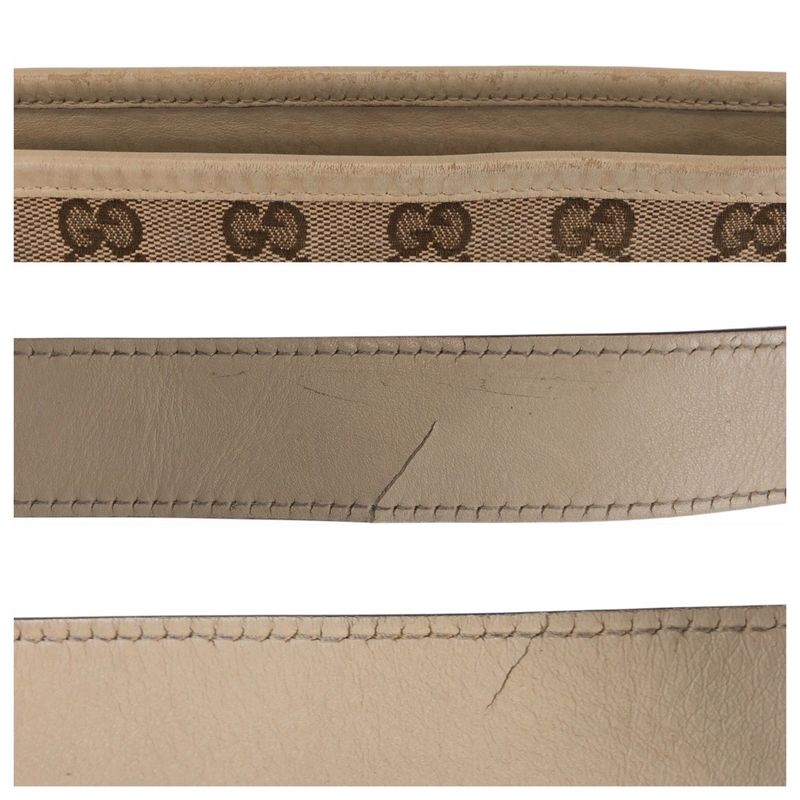 Gucci Beige Ivory Gold Hardware GG Canvas Leather Shoulder Bag Messenger — view 6