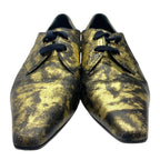 Chanel Loafers Metallic Oxford Coco Mark Logo Leather Shoes Gold Brown — view 2