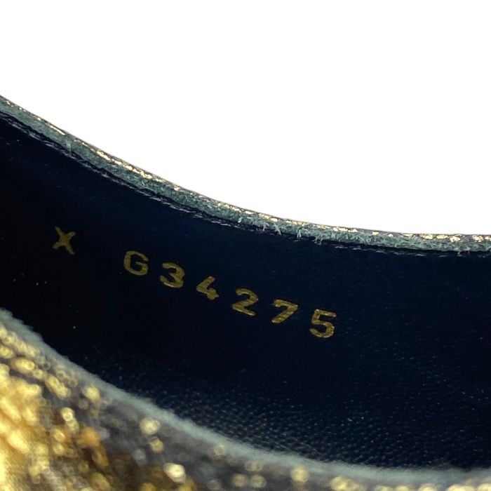 Chanel Loafers Metallic Oxford Coco Mark Logo Leather Shoes Gold Brown — view 8