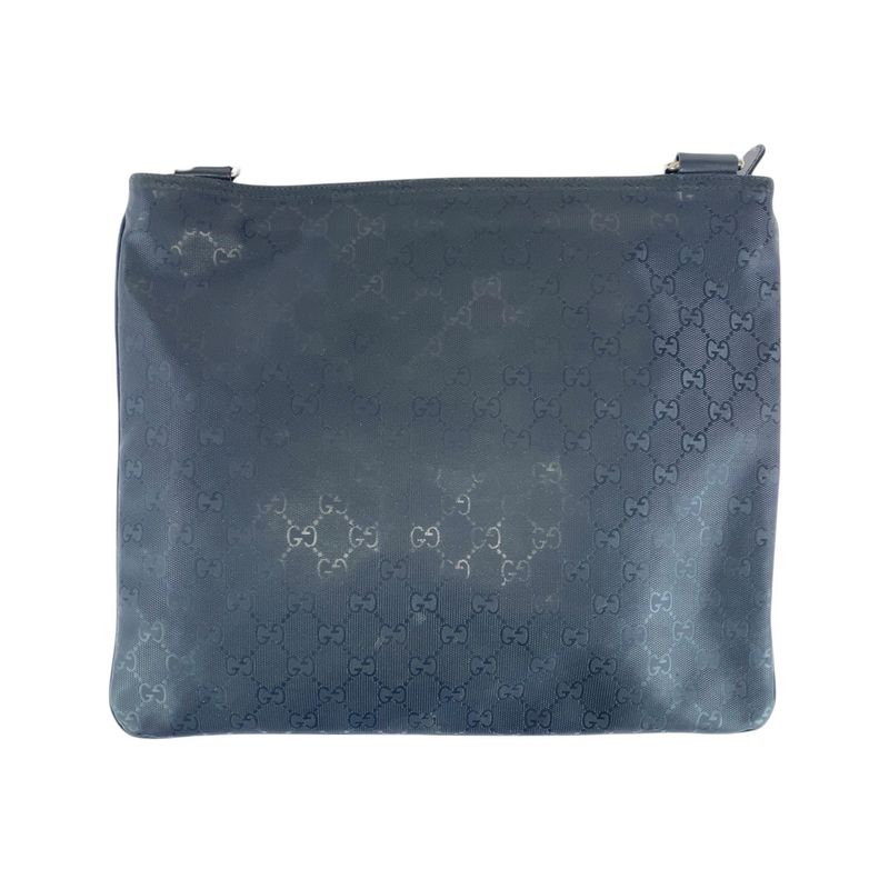 Gucci GG Imprime Black Canvas Leather Shoulder Bag Pochette — view 2
