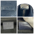 Gucci GG Imprime Black Canvas Leather Shoulder Bag Pochette — view 4