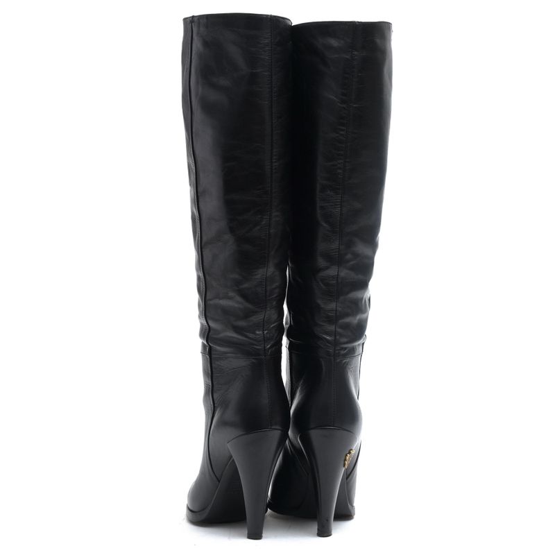 Gucci/ Long Boots Shoes Women Leather Black Plain Toe Sole — view 4