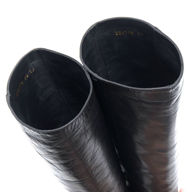 Gucci/ Long Boots Shoes Women Leather Black Plain Toe Sole — view 6
