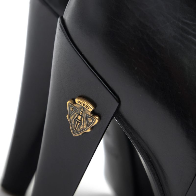 Gucci/ Long Boots Shoes Women Leather Black Plain Toe Sole — view 5