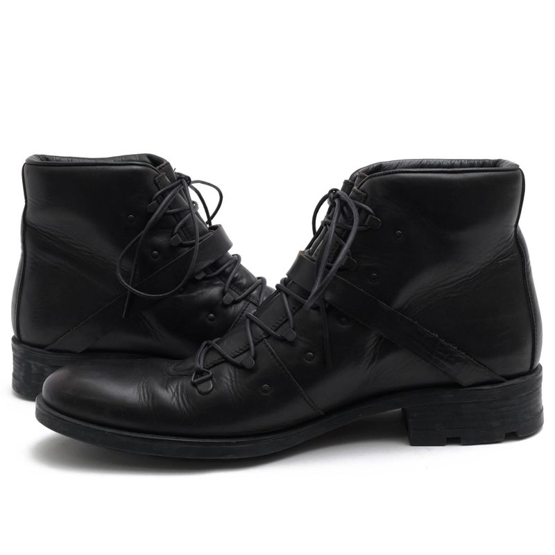 Gucci Work Boots Shoes Men Leather Black Stivaletto Suo Gomma — view 3