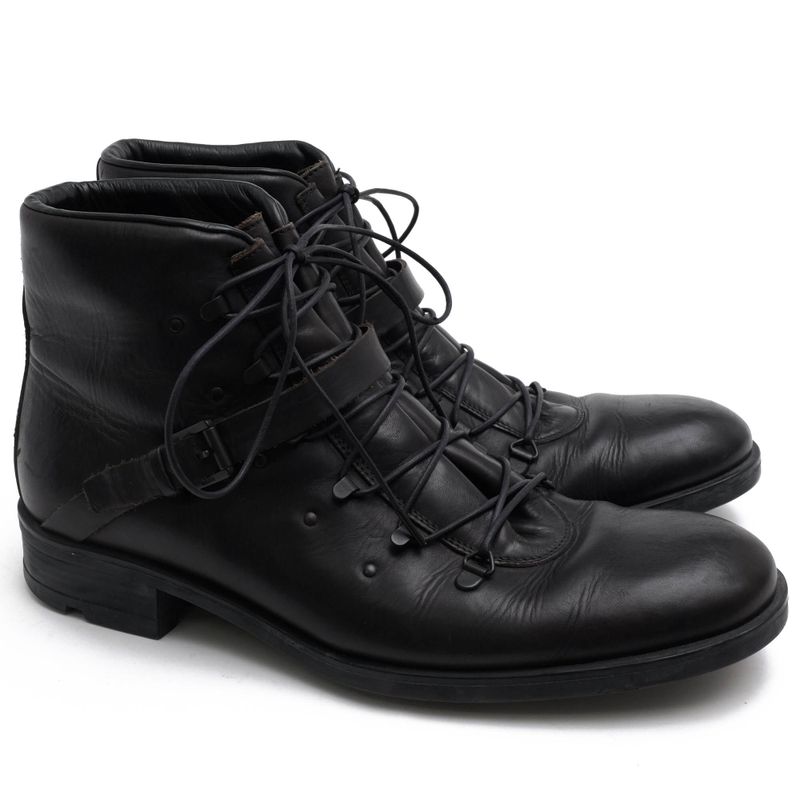 Gucci Work Boots Shoes Men Leather Black Stivaletto Suo Gomma — view 2