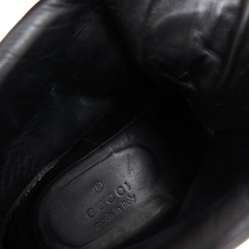 Gucci Work Boots Shoes Men Leather Black Stivaletto Suo Gomma — view 8