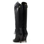 Gucci Long Boots Shoes Women Leather Black Elizabeth High Heel — view 4