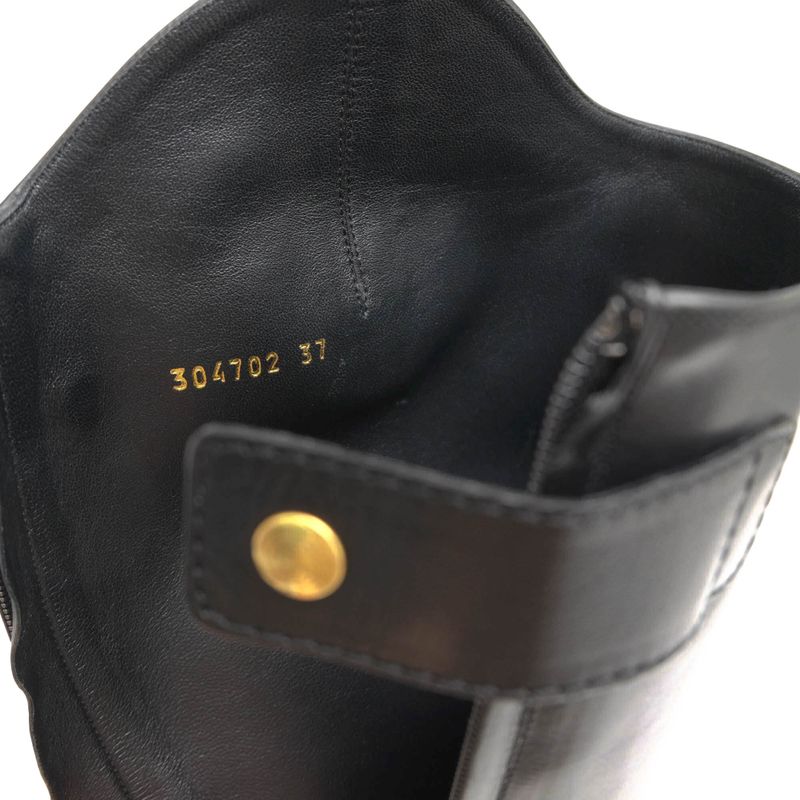 Gucci Long Boots Shoes Women Leather Black Elizabeth High Heel — view 8