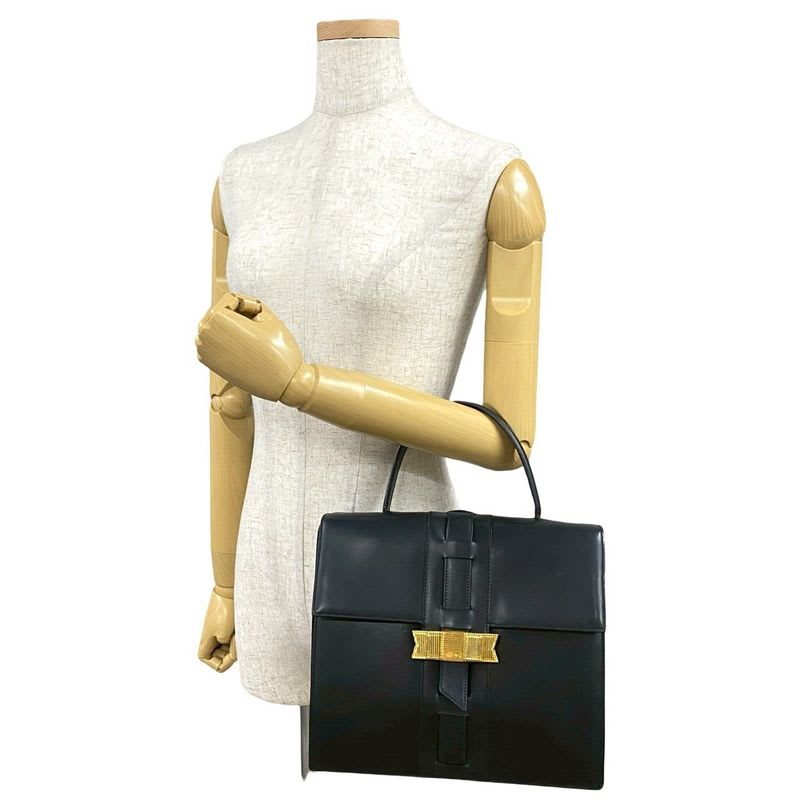 Celine Vintage Logo Ribbon Motif Hardware Calf Leather