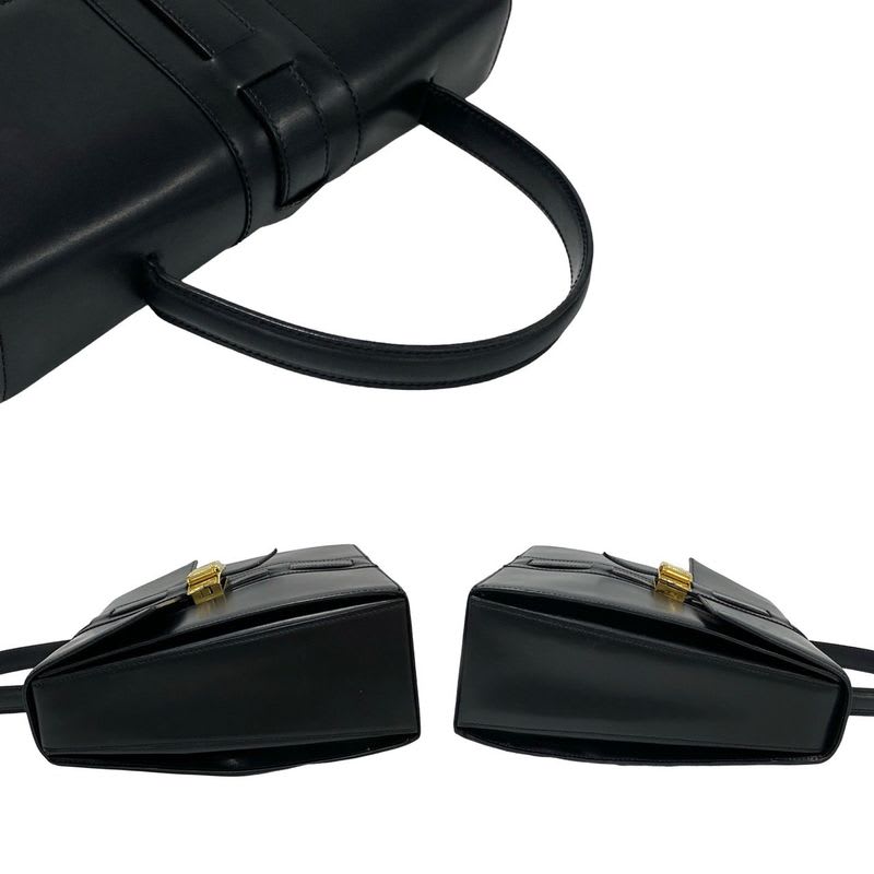 Celine Vintage Logo Ribbon Motif Hardware Calf Leather