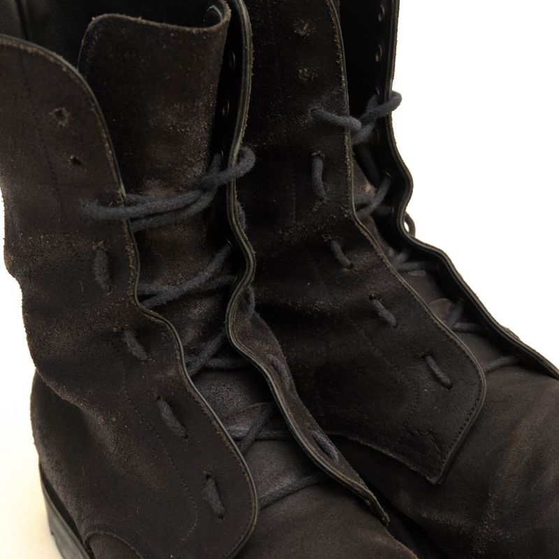 Prada Work Boots Shoes Men Suede Leather Black 2197 Plain Toe — view 5