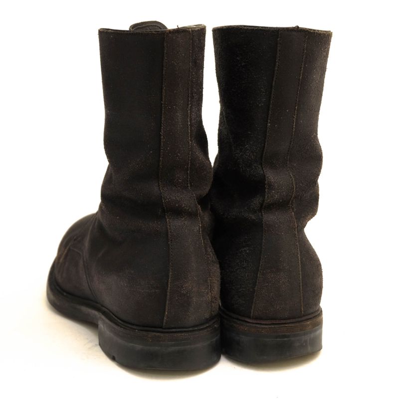 Prada Work Boots Shoes Men Suede Leather Black 2197 Plain Toe — view 4