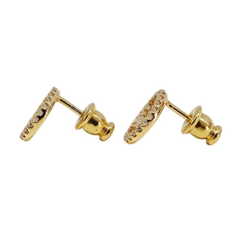 Fendi Earrings Fs Rhinestone Gold Accessory for Both Ears — view 3