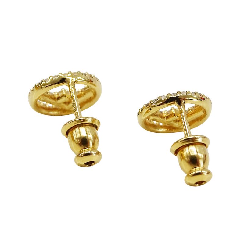 Fendi Earrings Fs Rhinestone Gold Accessory for Both Ears — view 4
