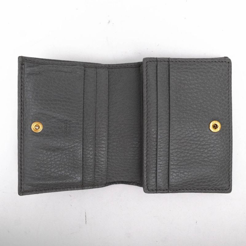 Gucci Wallet Women Leather Gray Card Case — view 5
