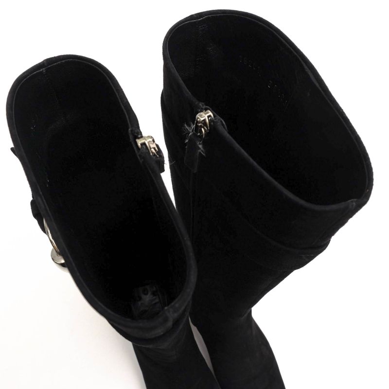 Gucci Long Boots Shoes Women Suede Leather Black Belt Design — view 6