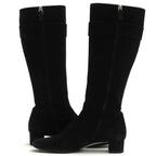Gucci Long Boots Shoes Women Suede Leather Black Belt Design — view 3