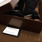 Gucci Long Boots Shoes Women Suede Leather Black Belt Design — view 9