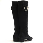 Gucci Long Boots Shoes Women Suede Leather Black Belt Design — view 4