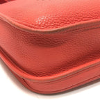 Hermes Shoulder Bag Evelyne PM 3 Taurillon Clemence Rouge Pivoine Red — view 6