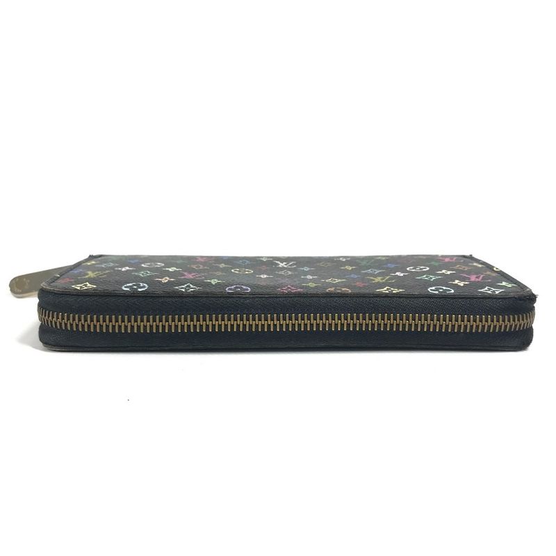 Louis Vuitton Long Zippy Wallet Monogram Multicolor Canvas Noir Black — view 6