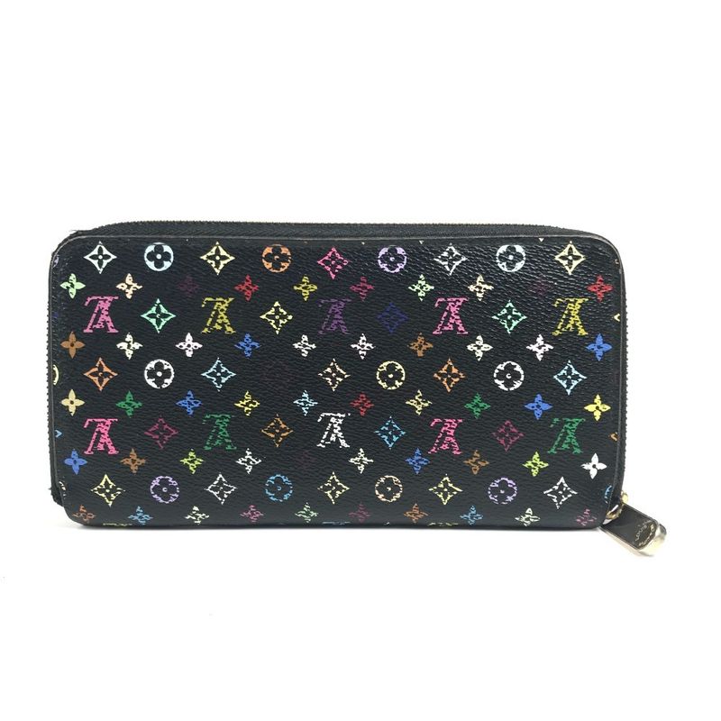 Louis Vuitton Long Zippy Wallet Monogram Multicolor Canvas Noir Black — view 2
