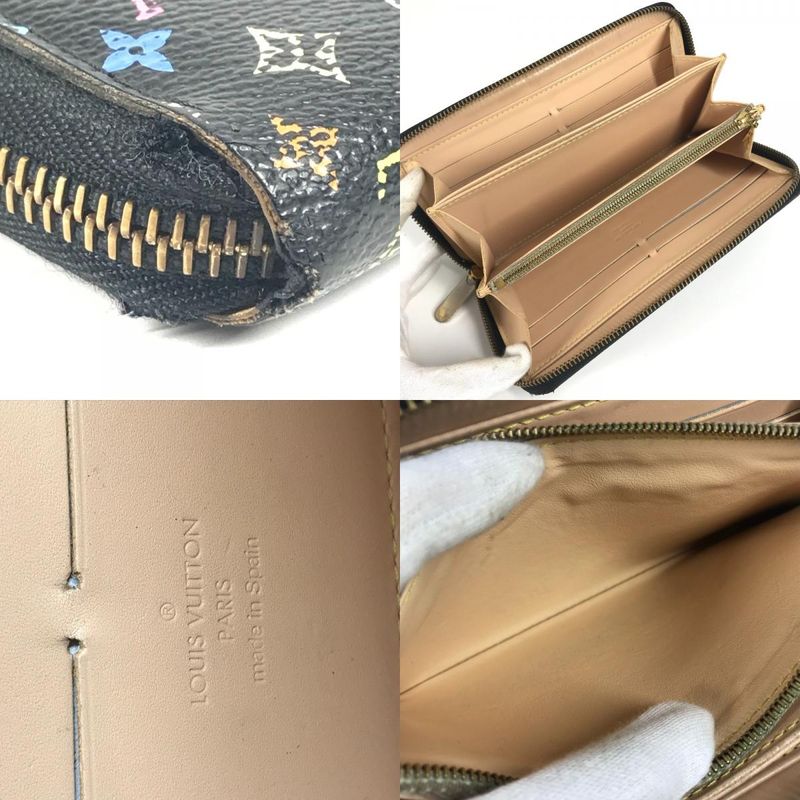 Louis Vuitton Long Zippy Wallet Monogram Multicolor Canvas Noir Black — view 8