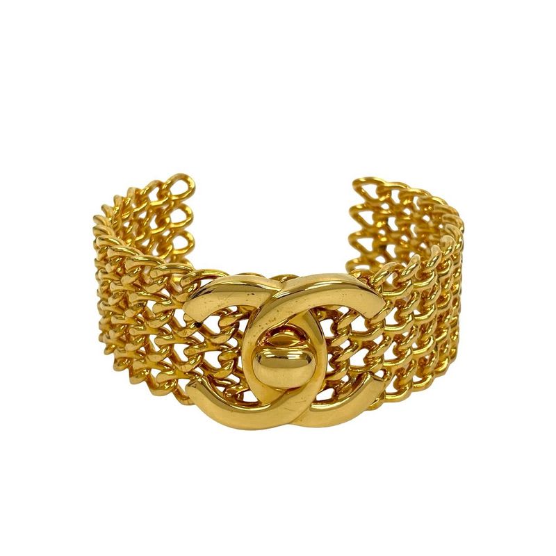 Chanel Coco Mark Turnlock Motif GP Bangle Bracelet 97A — view 4