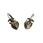 Chanel Coco Mark Heart Motif Plated Earrings Accessories Small 04A — view 5
