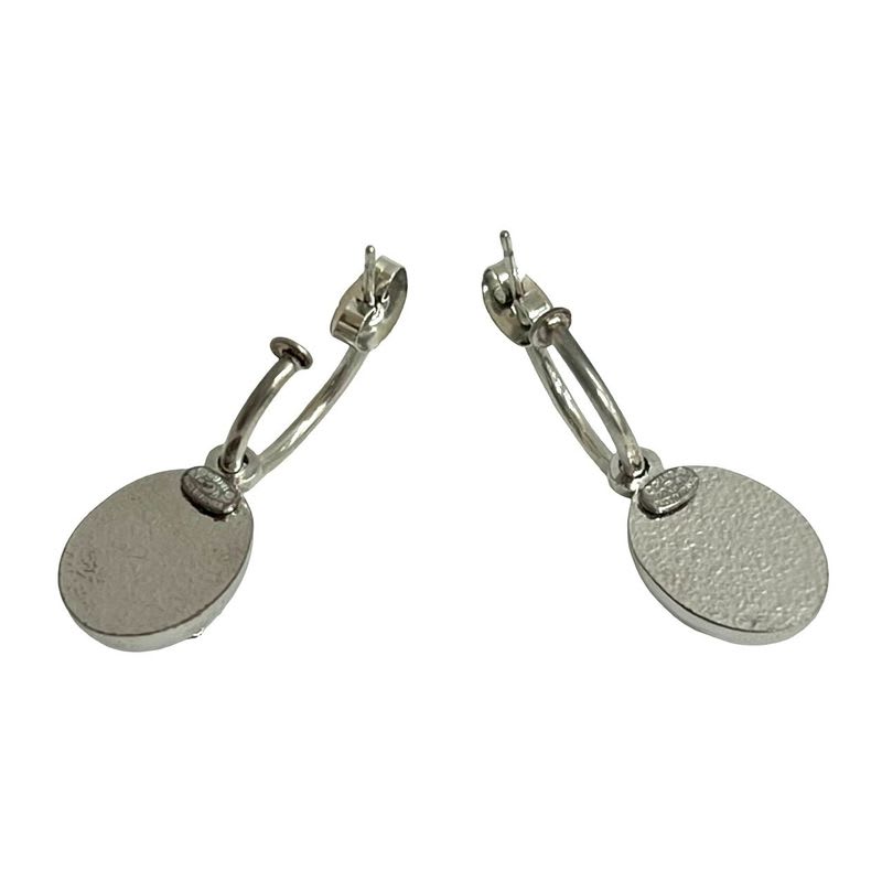 Chanel Vintage Coco Mark GP Earrings Accessories Silver Black 75139 00A — view 5