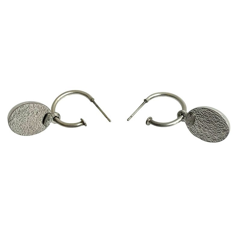 Chanel Vintage Coco Mark GP Earrings Accessories Silver Black 75139 00A — view 6