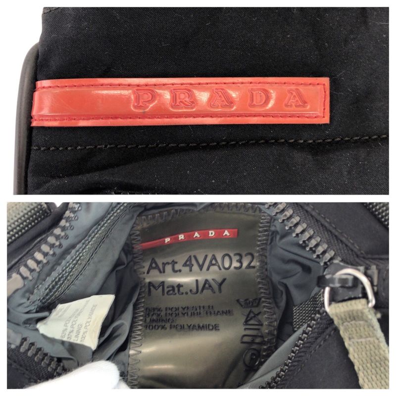 Prada Sports Black Silver Hardware Nylon Shoulder Bag Pochette — view 6