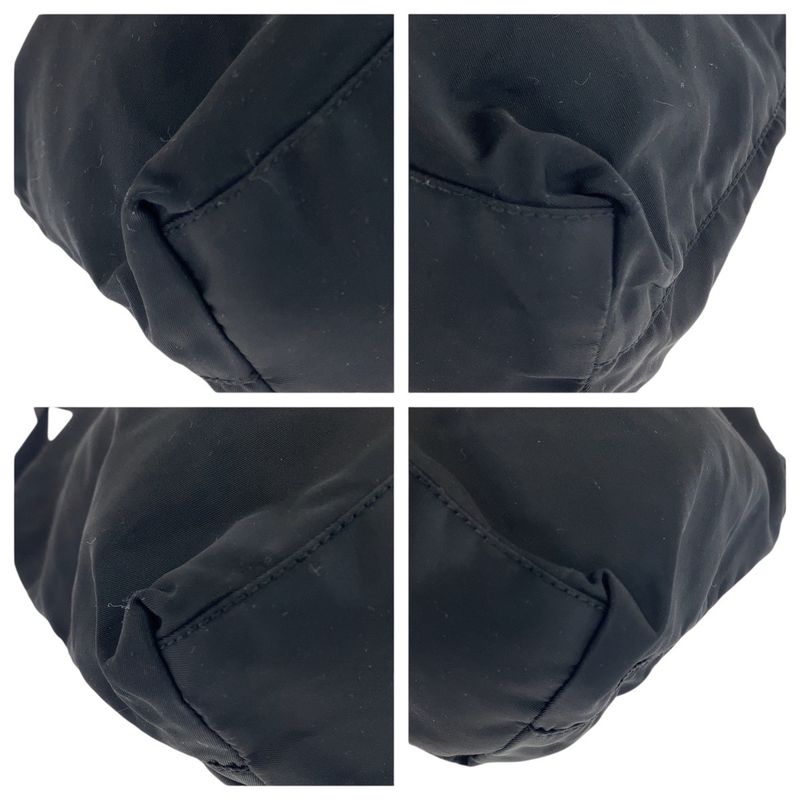 Prada Tessuto Triangle Logo Plate Black Silver Hardware Nylon Leather — view 3