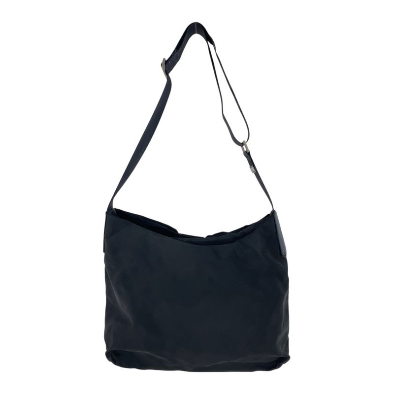 Prada Tessuto Triangle Logo Plate Black Silver Hardware Nylon Leather — view 2