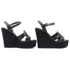 Louis Vuitton Isola Line Ankle Strap Espadrille Wedge Sole Leather Sandals — view 4