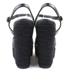 Louis Vuitton Isola Line Ankle Strap Espadrille Wedge Sole Leather Sandals — view 5