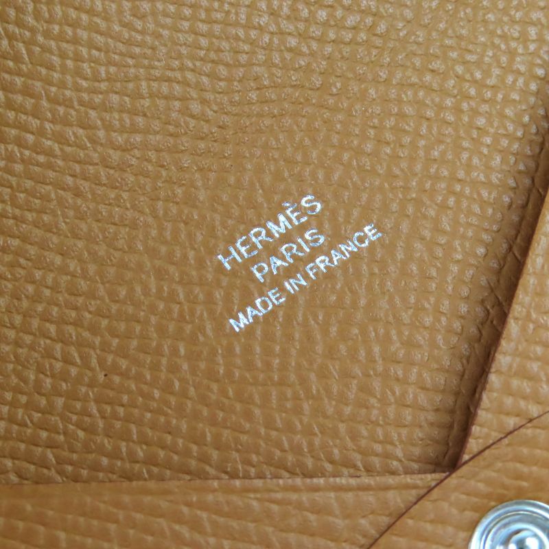 Hermes Calvi Vaux Epson Gold Silver Hardware Business Card Holder Case — view 8