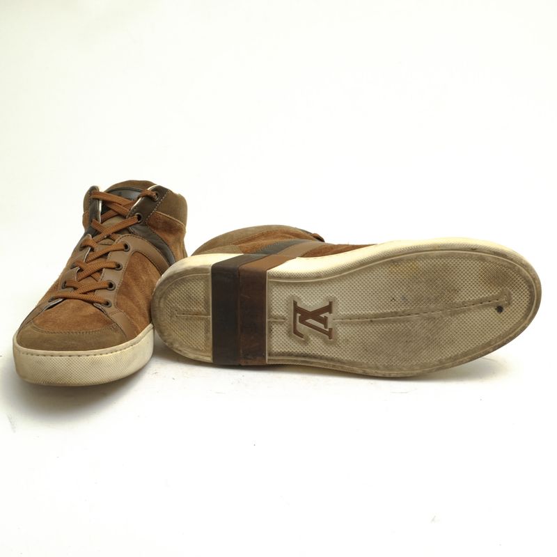 Louis Vuitton Shoes Sneakers High Cut Men Suede Leather — view 6