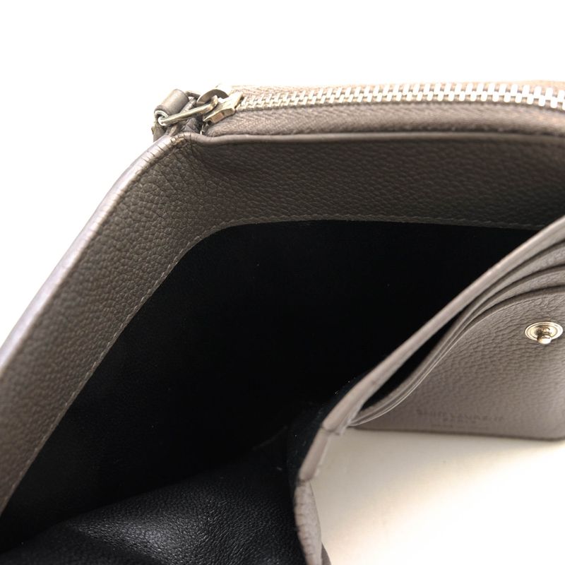 Yves Saint Laurent Wallet Women Leather Gray — view 7