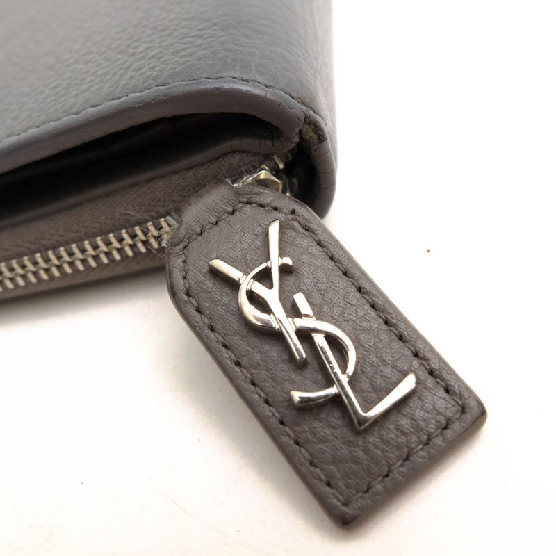Yves Saint Laurent Wallet Women Leather Gray — view 5