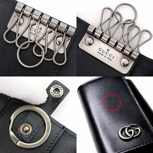 Gucci GG Marmont Key Case 6 Hook Ring Leather Black S Rank — view 6