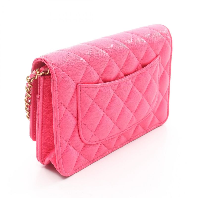 Chanel Shoulder Bag Quilted Ap3694 Fuchsia Pink Caviar Leather — view 2