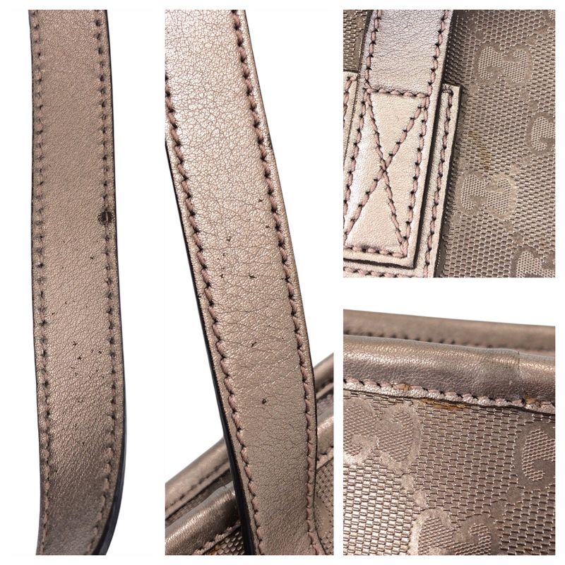 Gucci GG Imprime Gray Leather Tote Bag — view 5