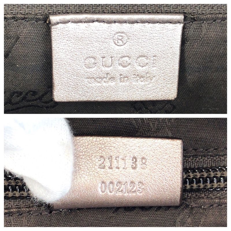 Gucci GG Imprime Gray Leather Tote Bag — view 4