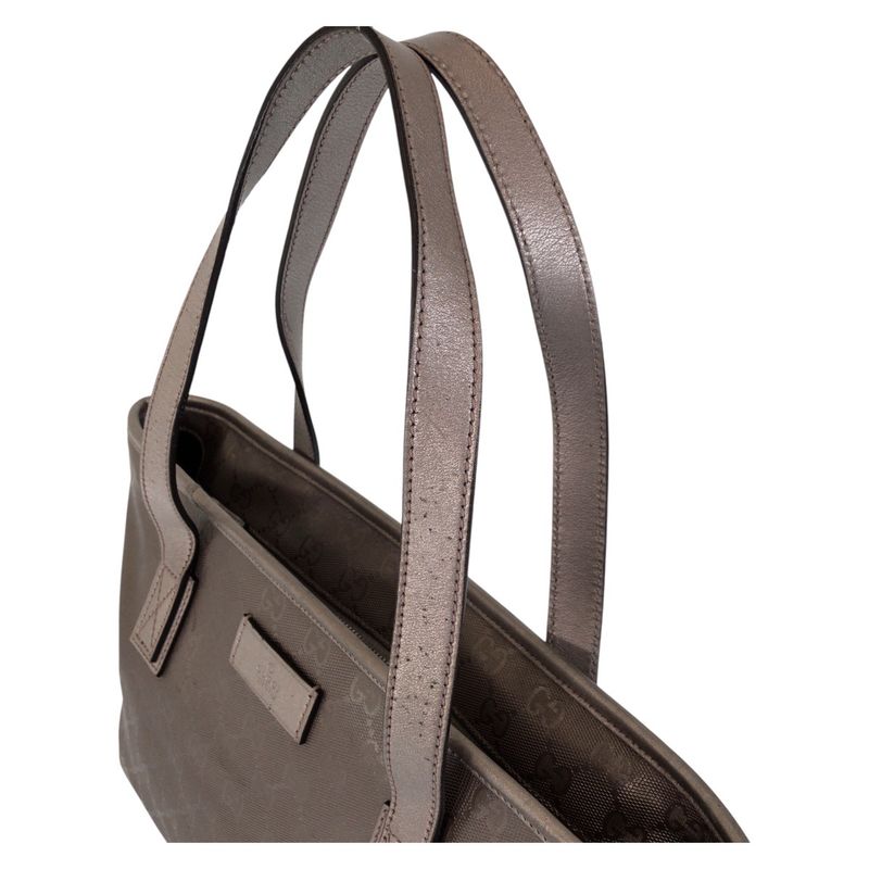 Gucci GG Imprime Gray Leather Tote Bag — view 6