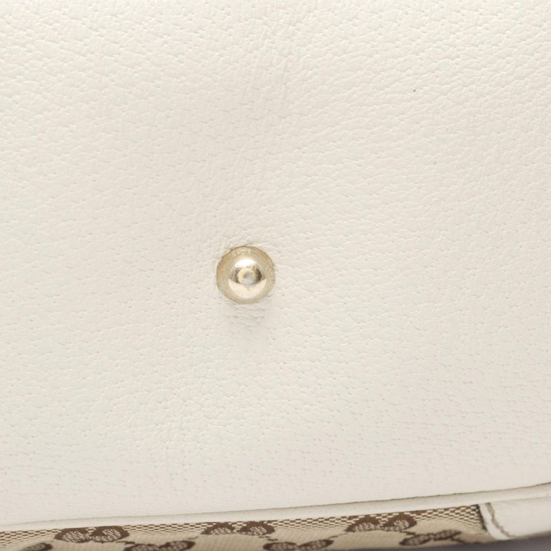 Gucci Tote Bamboo Horsebit GG Canvas Beige Ivory Leather — view 8