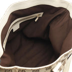 Gucci Tote Bamboo Horsebit GG Canvas Beige Ivory Leather — view 3